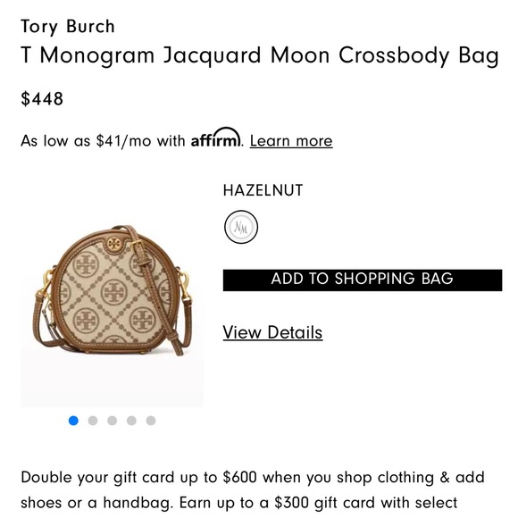 NWOT Tory Burch Jacquard Monogram Moon Bag - Picture 16 of 17